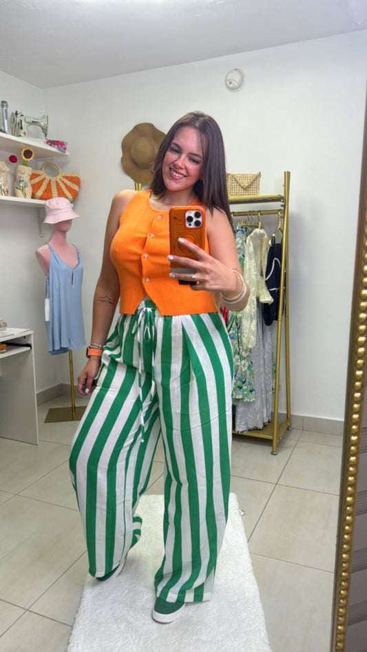 Sleeveless Button Top